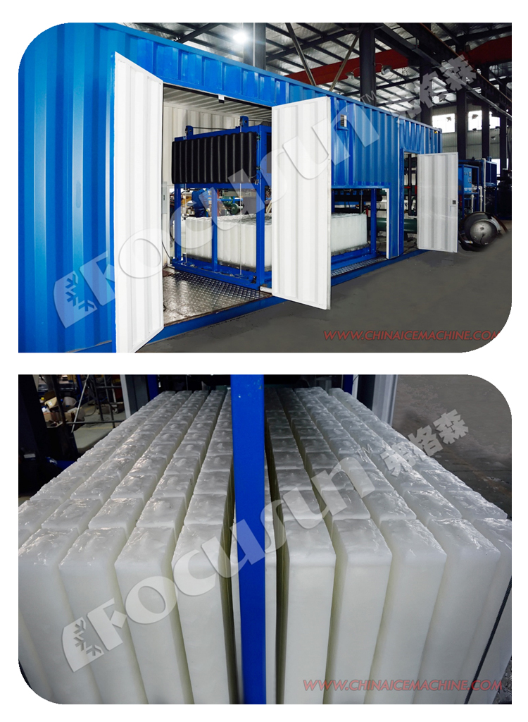 Direct Cooling Block Ice Machine and 5 Tons Containerized Cold Room Complete Solution