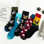 ODM Women'S Cotton Crew Socks Regular Style With Sewing Logo