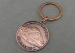 Brass Die Stamped 3D Keychain , Promotional Antique Copper Keyring