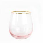 Gold Rim Pink Crystal Wine Glass For Holiday Party