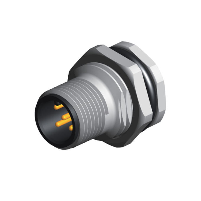Factory Automation M12 Waterproof Connector 300V 8 Pin Straight Solder Type Connector