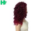 Body Wave Wine Red Long Synthetic Wigs Afo Kinky Curly 18 inches
