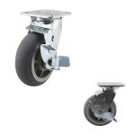 TPR Hands Free Side Brake Pedal Swivel 6" Braked Swivel Castors