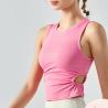 Buy cheap Side Waist Hollowed Out Ladies Yoga Vest Sports Underwear Fitness Clothes Top from wholesalers