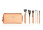 Vonira Fashion Mini Travel Makeup Brush Set Rosy Pink Color With Zipper Case
