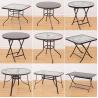 Buy cheap Metal Tempered Glass Folding Coffee Dining Table for Outdoor Camping Balcony Garden Patio from wholesalers