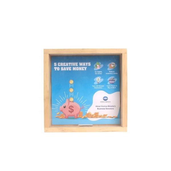 Buy cheap Natural Creative Wooden Storage Box For Travel Vacation Honeymoon Graduation Trip Adult Kids Piggy Bank Money Saving Box from wholesalers