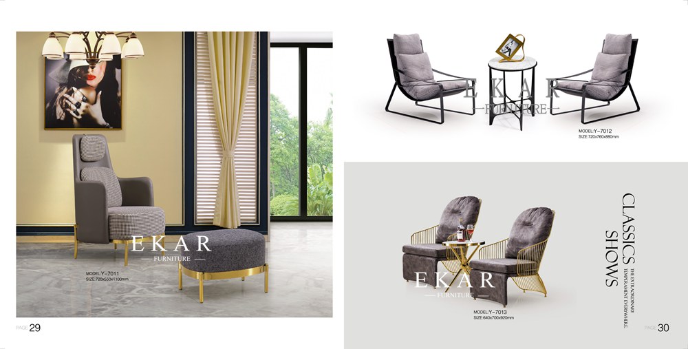 Modern Deluxe Different Design Metal Frame Luxury Leisure Fabric Leather Lounge Arm Chair
