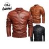 Buy cheap Winter Jaket Wholesale Retro Windbreaker Utility Black Blank Crop Parka Stand Collar Pu Leather Motorcycles Jaket from wholesalers