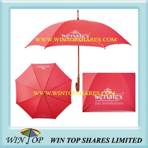 Buy cheap Auto Straight Wooden Umbrella with Logo from wholesalers