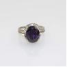 Buy cheap White Gold Plated 925 Silver Ring with 9mmx11mm Pink Cubic Zircon (R161) from wholesalers