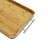 Buy cheap Professional Rectangle Bamboo Serving Tray Food Tray With Stainless Steel Handle from wholesalers