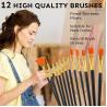 Buy cheap 24 Colors 60ml Non Toxic Art Acrylic Paint Kit With 12 Brushes For Painting from wholesalers