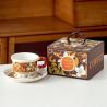 Buy cheap Business Gifts Ceramic Floral Cup Set Gift Box Porcelain Irregular Mug And Saucer White from wholesalers