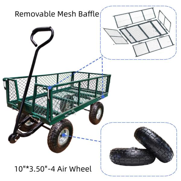 Ironton Steel Garden Cart 440 lb Capacity Heavy Duty Garden Dump Truck Rubber