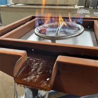 Buy cheap Outdoor Pool Corten Steel Gas Fire Pit Bowl With Water Feature product