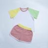 Buy cheap Gender Neutral 100% Cotton Jersey Fabric Color Block T Shirt Short Set 190g from wholesalers