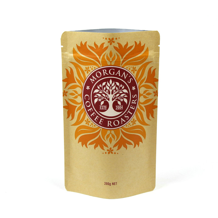 custom stand up coffee packaging kraft paper Pouches zipper bag printing