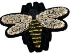Wholesale Crystal Rhinestone Bee Embroidery Tooth Brush Patch Applique