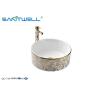 Buy cheap Ceramic Art Sanitary Ware Basin Golen Decal / Hand Wash Basin For Bathroom from wholesalers