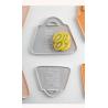 Buy cheap Under Glazed Technique Ceramic Snack Plate Set For Cute Bag Shape Gray Serving Plate from wholesalers