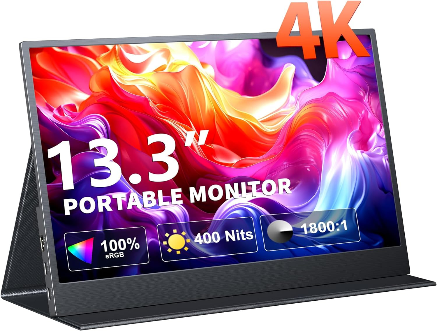 4K 13.3" UHD IPS Portable Laptop Monitor Dual USB C HDMI Computer Gaming Display