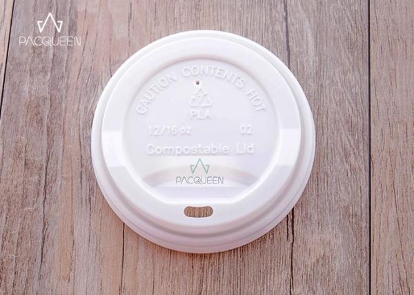 Buy cheap Compostable PLA Flat Takeaway Cup Lids Eco Friendly 80mm / 90mm Diameter from wholesalers
