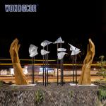 Modern large-scale outdoor abstract geometric hand measurement weather resistant
