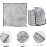 KILINE Dual-Sided Silver and Steel Wire Dishwashing Cloth Durable Bamboo Fiber