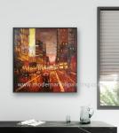 Cityscape Palette Knife Oil Painting Modern Street Oil Paintings For Decoration