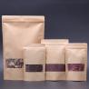 Buy cheap kraft bag zipper Transparent windowed kraft standing bag kraft food pouch from wholesalers