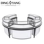 High End Lockable Jewelry Showcase Display Customize Factory Round Black And
