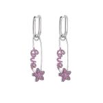 925 Sterling Silver Crystal Jewelry Hoop Earrings Zircon For Anniversary Wedding