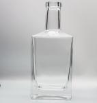 Cylinder Panel Glass Spirit Bottle Square Glass Liquor Bottles 700ml 500ml