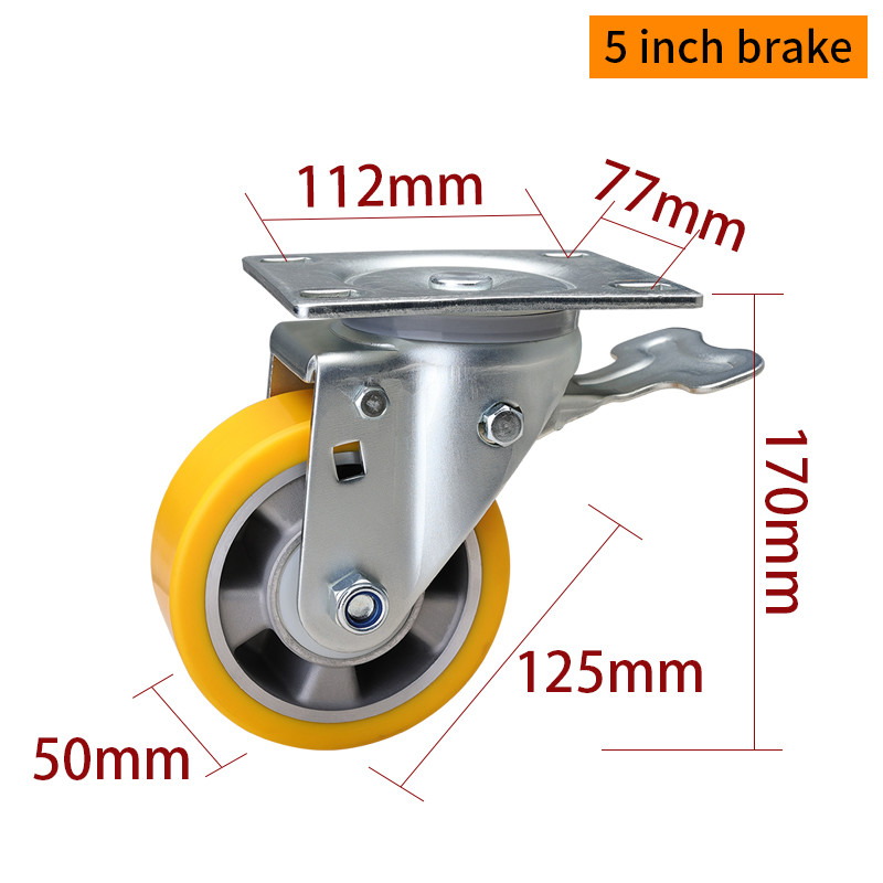 5 Inch Swivel Caster Wheels Heavy Duty Castors 125mm 775-86A