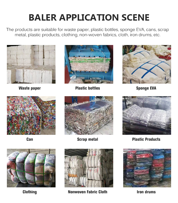 Hydraulic Aluminum Scrap Baler Textile Baling Machine Aluminum Can Baler