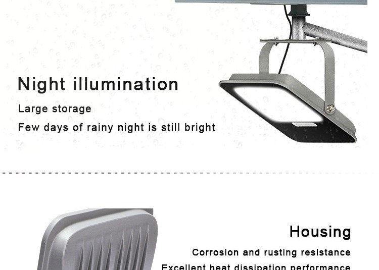 Eco Friendly Aluminum Outdoor 200W Solar Led Flood Light