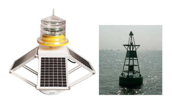 Buy cheap Surge Protection 8W 4pcs Solar Powered Navigation Lights Green Flash from wholesalers