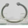 Buy cheap (B-024)Silver Cable Classics Bracelet with white Topaz and crystal from wholesalers