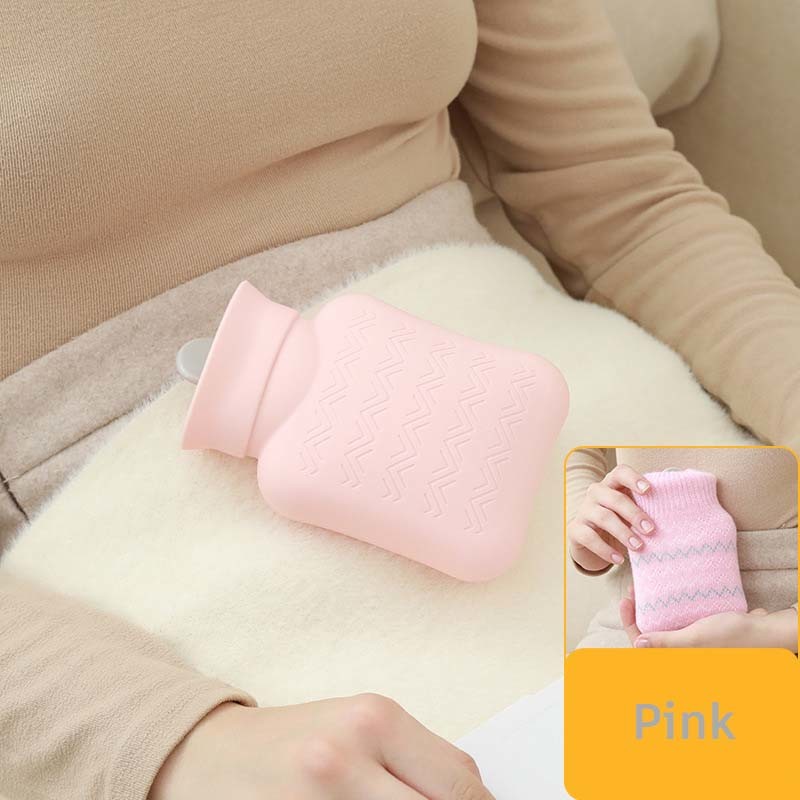 Leakproof Soft Touch Silicone Hot Water Bottle for Pain Relief in Waist Back Neck Shoulders Theopy