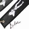 Buy cheap OEM Factory Custom Color Double-sided Woven Label Twill Fabric Embroidery Aviation logo Luggage Tag Keychain from wholesalers