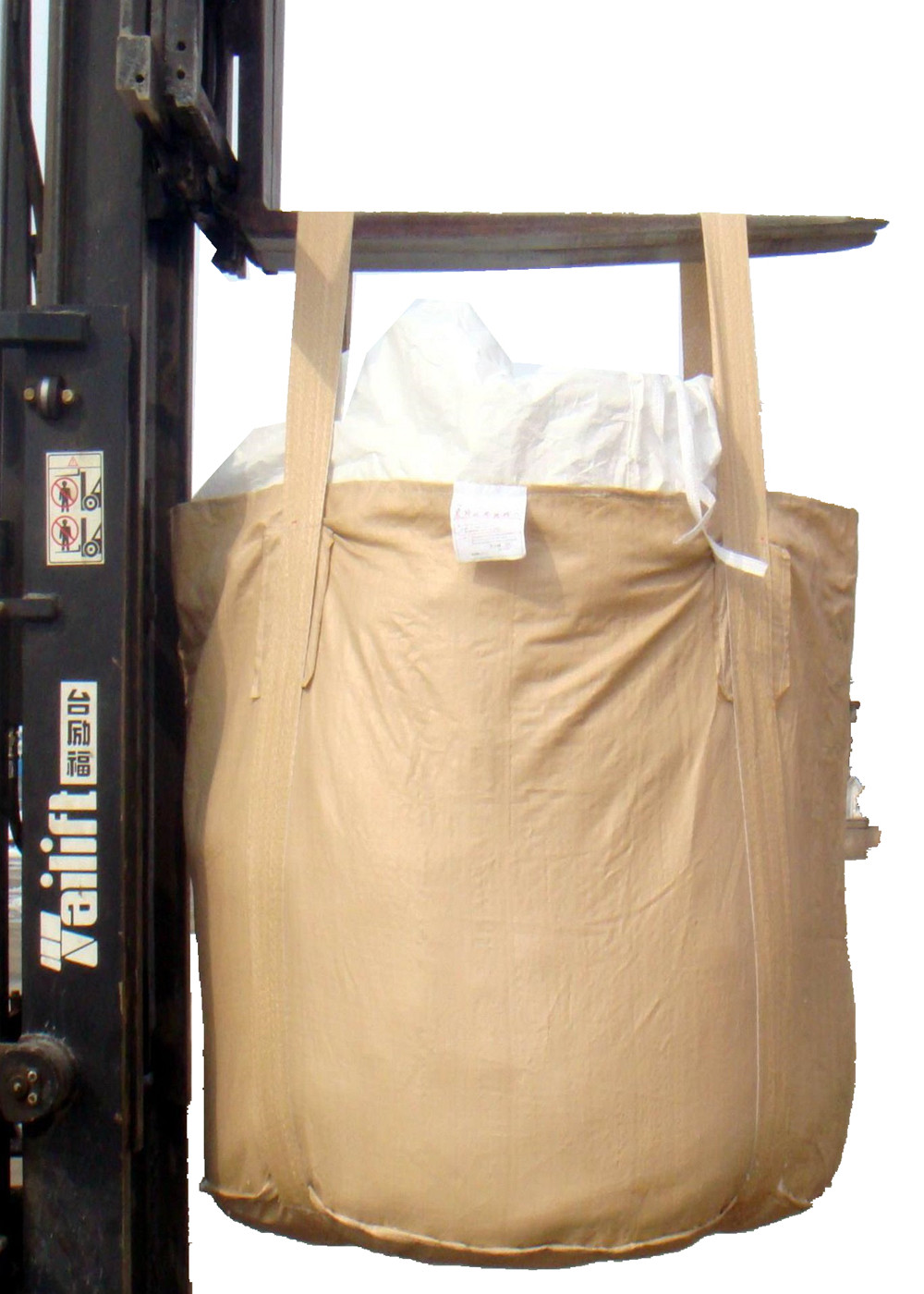 White PP Box Bags for Ore / Durable Woven Polypropylene FIBC Big Jumbo Bag