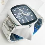 Luxury Business Waterproof Male Lady Luminous Date Stainless Steel Square Quartz