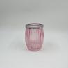 Buy cheap Ribbed Vertical Stripe Glass Bathroom Accessories Set in Pink Color for Luxury Bath and Hotel from wholesalers