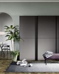 Custom Modern Grey Wardrobe Bespoke PET Closet with Shoe Rack