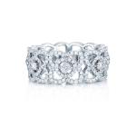 Diamond Ring Enchanted Lotus 18K White Gold Ring with Natural Diamonds