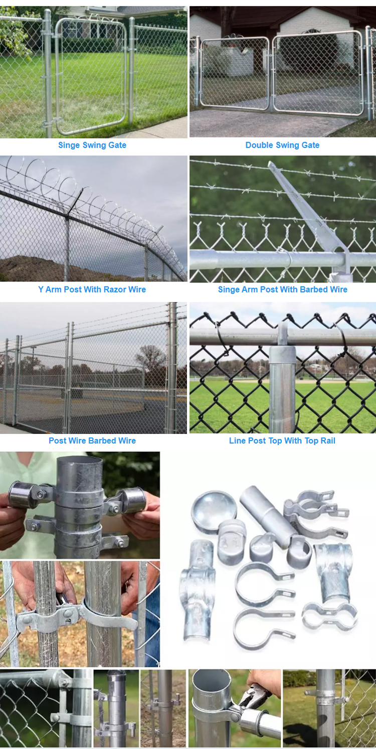 12 gauge Decorative Plastic powder Coated Chain Link Fence With Post