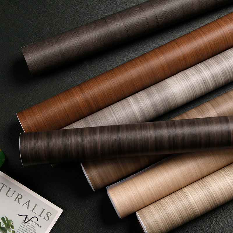 61cm Width Contemporary Design Style Natural Textured PVC Wood Wallpaper Wallcoverings for Furniture or Kitchen