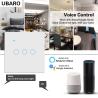 Buy cheap 3gang Smart Wi Fi Switch With White Tempered Glass Panel Type 86 Tuya Smart App Support Alexa Voice Timing from wholesalers