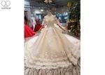 Buy cheap Female Princess Grace Wedding Dress Half Sleeve Beaded Net Three Layer Lace Tail from wholesalers